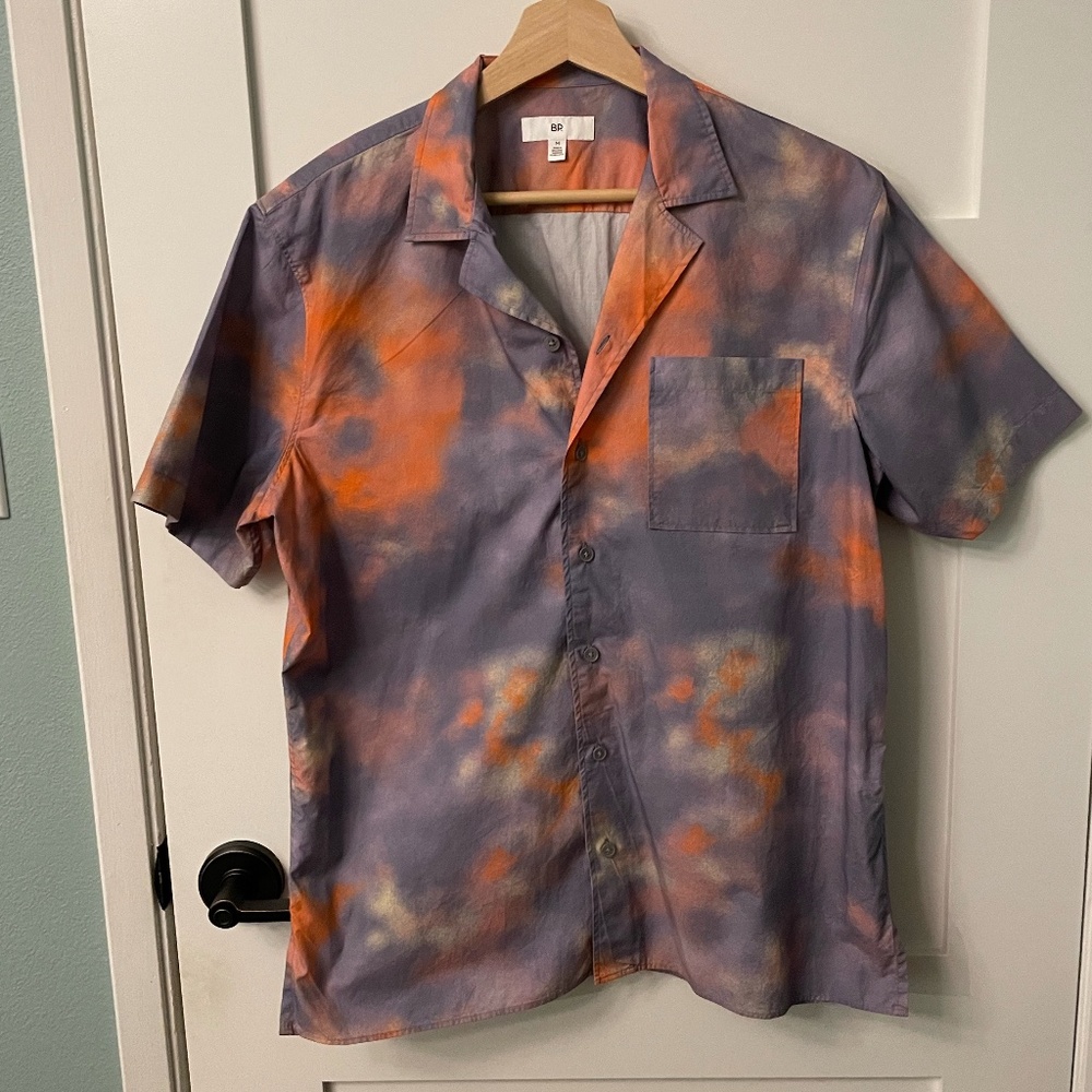 Men's BP Tie Dye Camp Shirt from Nordstrom Size Medium